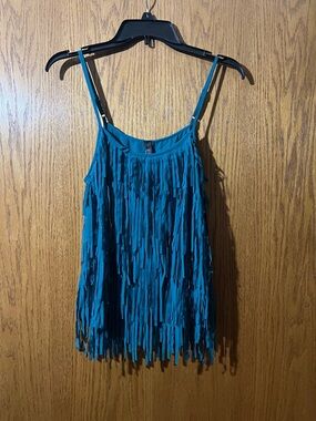 Wish Teal Fringe Spaghetti Strap Camisole